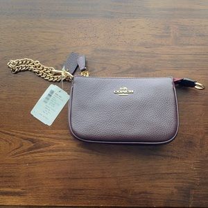 New Burgundy leather Coach wristlet